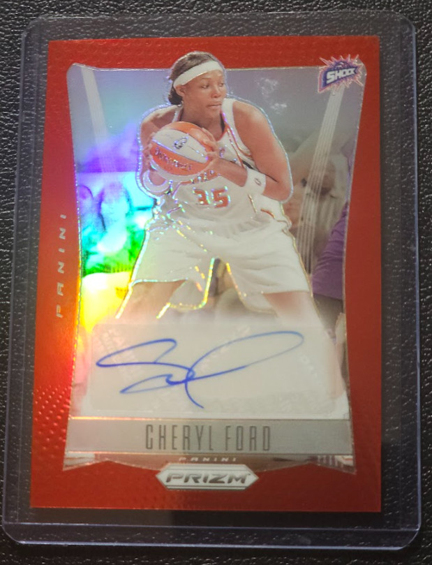 Cheryl Ford 2024 Panini WNBA Prizm #TB-CF Throwback Red Auto #09/99