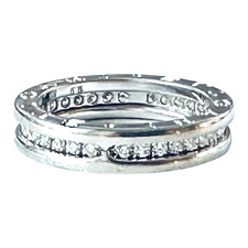 Bvlgari B.zero 1 Diamond 18k White Gold Eternity Stackable 0.51 ct. Ring Size 7