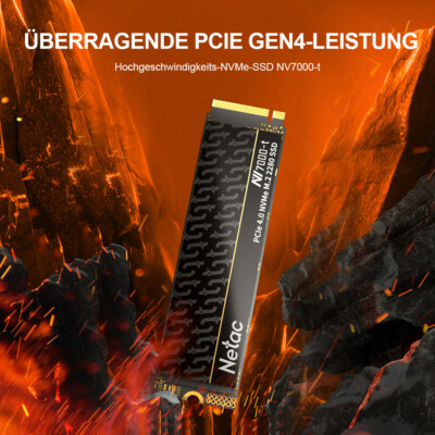 Netac SSD Festplatte 4TB 2T 1T M.2 PCIe 4.0 NVMe 7300MB/S Interne Festplatte PS5