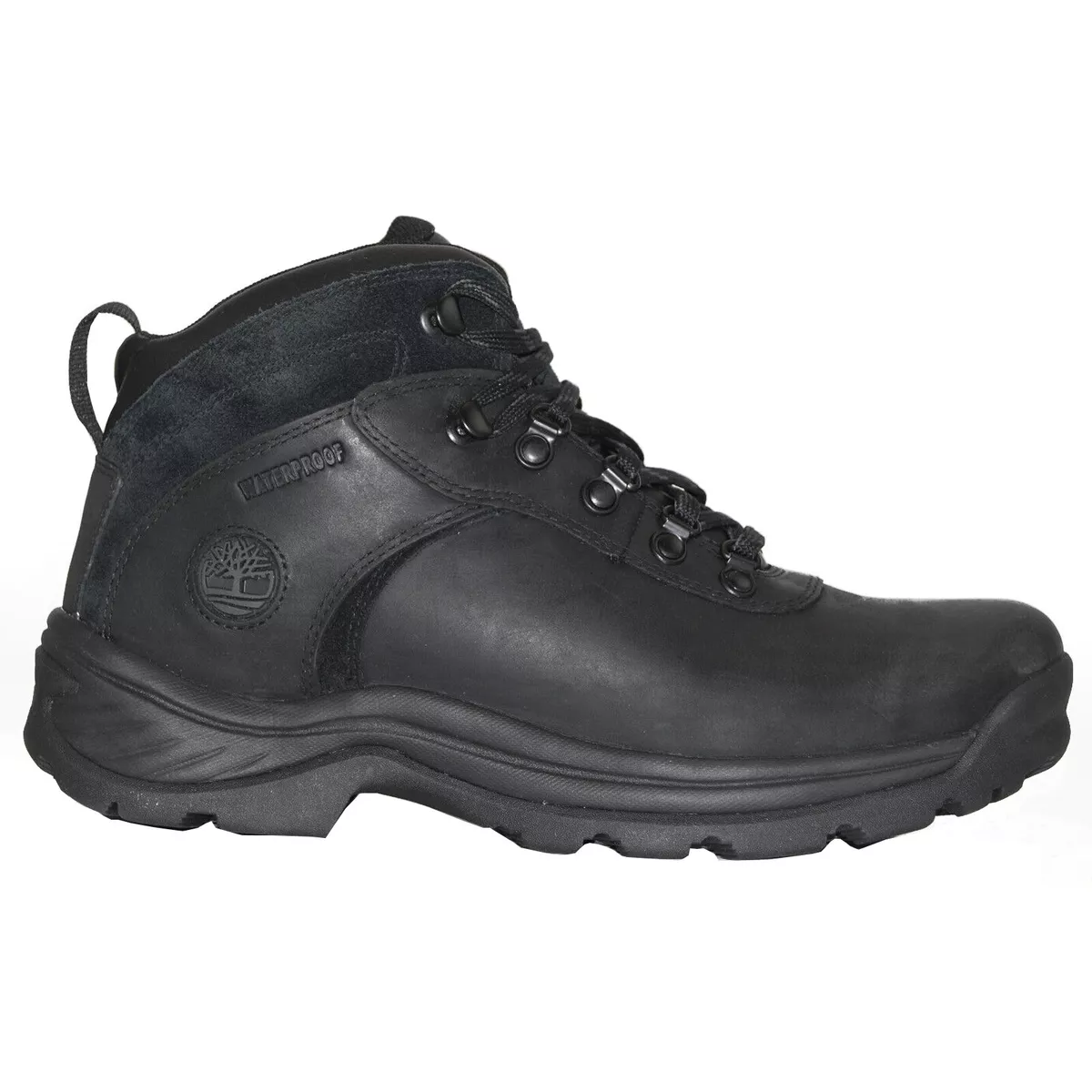 Timberland Flume Mid Waterproof Black Mens Leather Ankle Lace up Boots