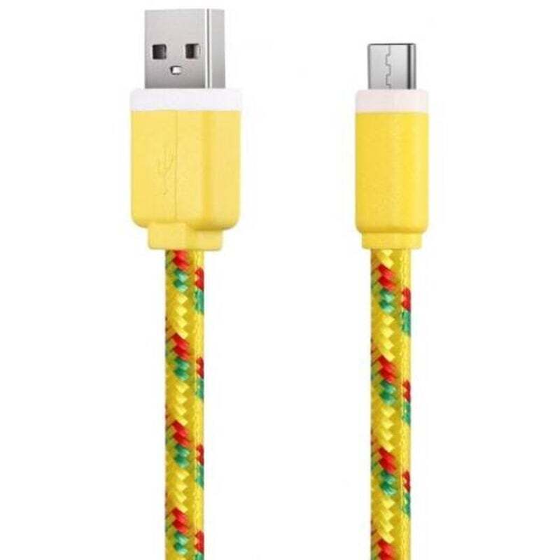 2M Type C Sync Data Cable Yellow fabric,nylon Cables & Adapters