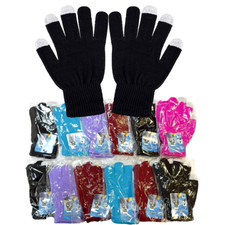 12 Pairs Winter Touch Screen Gloves For Men Women Stretch Knitted Texting Gloves