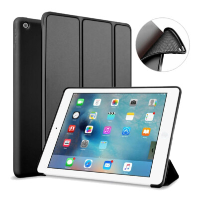 For iPad 6th 5th Gen Air Mini 6th 7th Gen PU Leather Soft TPU Case Stand Cover