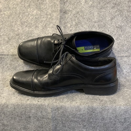 Florsheim Schuhe Herren 10D schwarz Kappe Zehe Memory Foam belüftete Innensohle - Bild 5 von 12