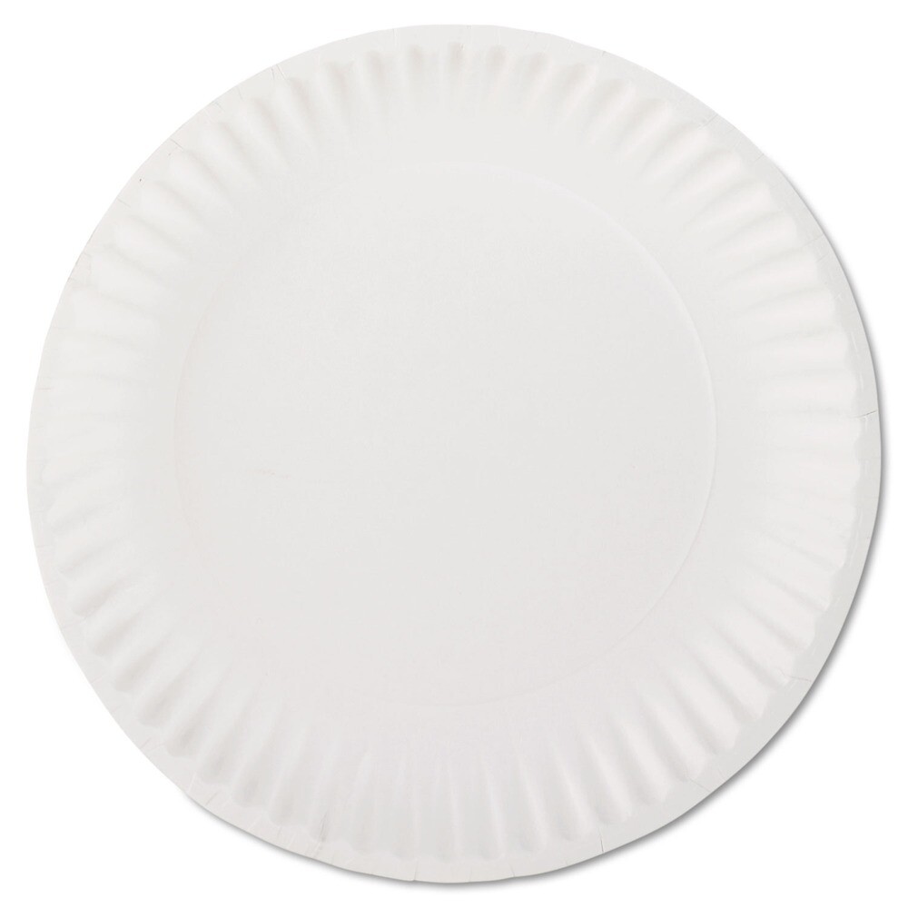 AJM Packaging Corporation PP9GREWHPK 9" dia Paper Plates - White (100/PK) New