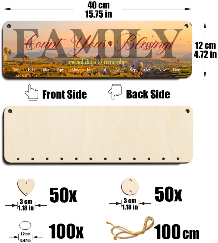 Zhuper Family Birthday Board Wall Hanging for Mom Grandma Family