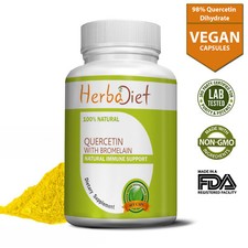 Quercetin with Bromelain 500mg Immune Cardio Support 120 Vegetarian Capsules