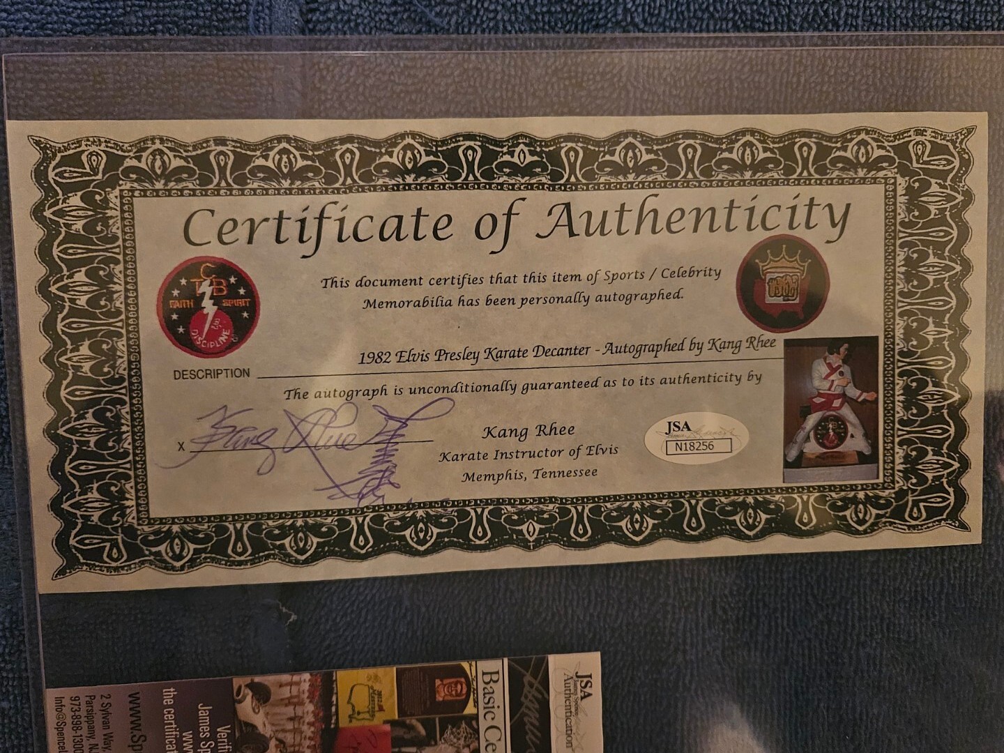 Elvis Karate Decanter Autographed By Wayne Carman And Kang Rhee w/COAs