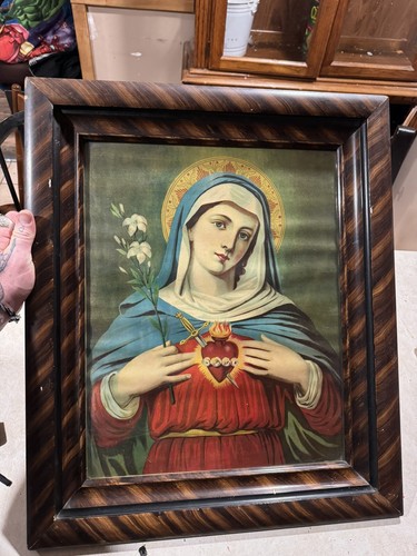 Antique #2020 Holy Heart of Mary Le-Tres Saint Coeur Lithograph Print - Picture 19 of 21