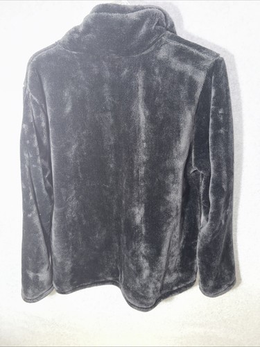 NWT 32 Degrees Heat Womens XL Fleece Faux Fur Zip Jacket Black - Picture 5 of 7