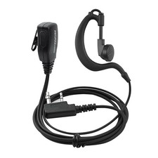 2PCS G-Shape Walkie Talkie Earpiece with PTT Mic 2 Pin Two Way Radio Headset