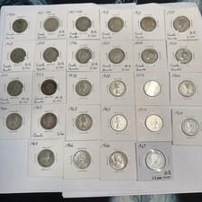 **4.2936 Oz SILVER** 28x 1900-1967 Canada 25c Quarters - 28 Beautiful Coins