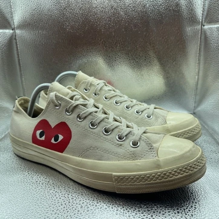 Sneakers unisex taglia M9 W11 Converse Chuck 70 Comme des Garçons bianco sporco panna