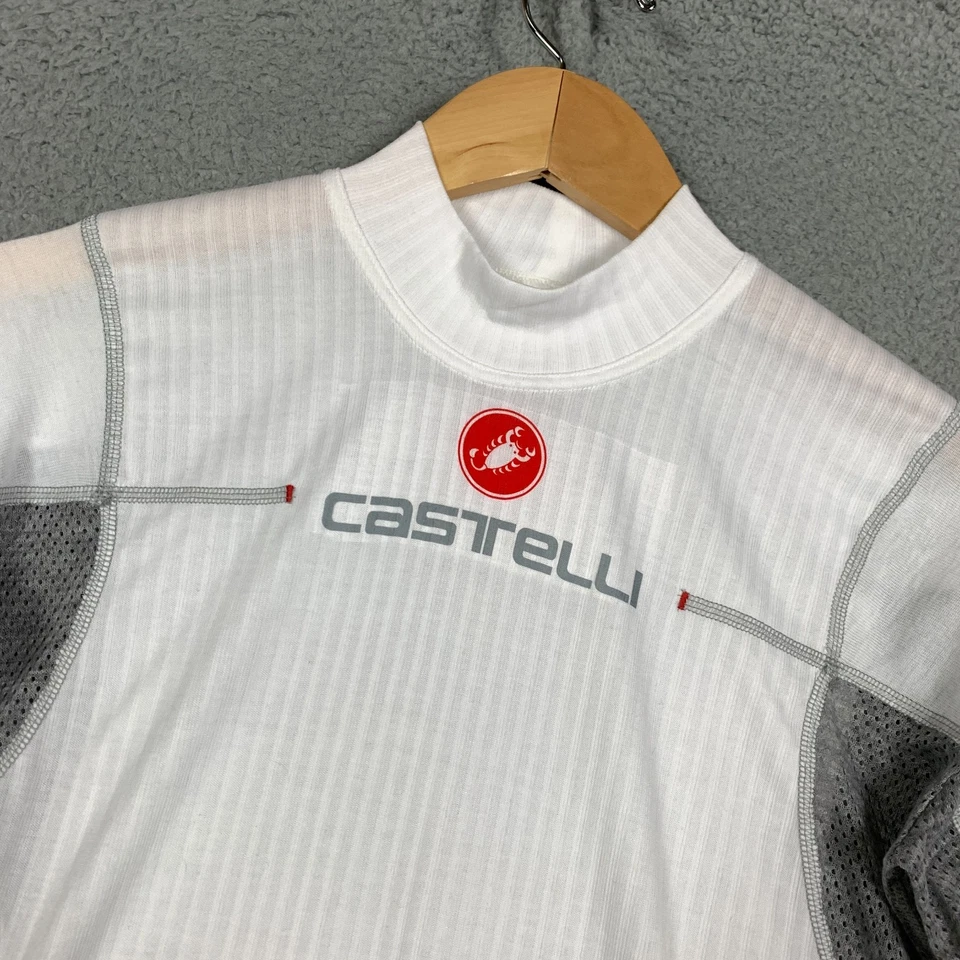 Capa Base Castelli Flandes Para Hombre XL Blanco Rosso Corsa Manga Larga Cálido Ciclismo Foto 3 de 4