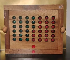 New Wooden 4 in-Row Game - Travel Set Game