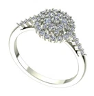 White Round Cut Vvs1 Real Moissanite Halo Engagement Ring Sterling Silver Size 7