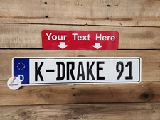 Euro Style Tag Bmw European License Plate Any Text Customizable German