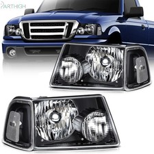 For 2001-2011 Ford Ranger Headlights Assembly Black Clear Lens Leftright Pair For 2001-2011 Ford Ranger Headlights Assembly Black Clear Lens Leftright Pair