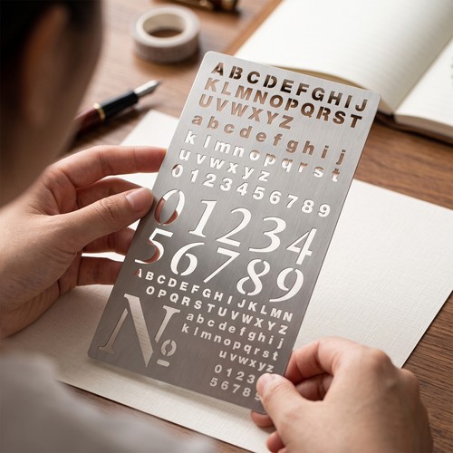 Stainless Steel Stencil Reusable Templates Thin for Painting, Crafters, Artists - Afbeelding 7 van 7
