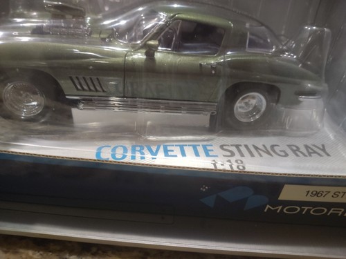 MotorBox 1967 Corvette Stingray escala 1/18 modelo fundido a presión réplica verde - Imagen 3 de 16