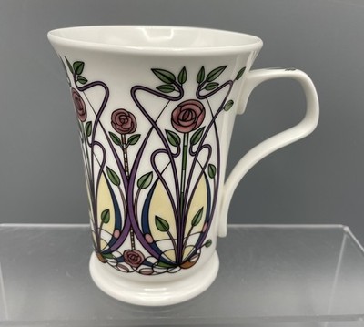 Dunoon Roxburgh Tasse Rennie Mackintosh Simple Pink Rose Fine Bone China - Neu