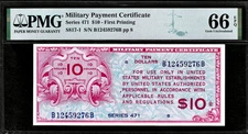 MPC Series 471 Military Payment Certificate $10 Ten Dollar PMG Gem 66EPQ