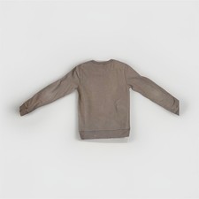 Men's Gray Cotton Knit Pullover Sweater Crew Neck Long Sleeve