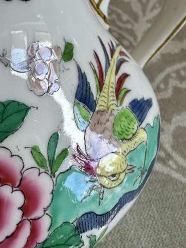 Crown Staffordshire Rock Bird SMALL TEAPOT Rare Shape Hand-Painted 5322 One Pint - Picture 11 of 22