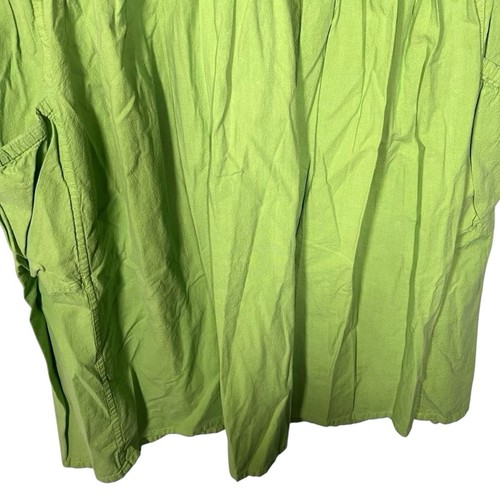 Vestido midi vintage Chandni verde cambray con botones talla L 100 % algodón - Imagen 7 de 10
