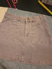 American Eagle High Rise Mini Skirt Corduroy Gray Size 4 Stretch EUC