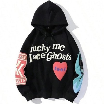 Lucky me I See Ghosts graphic hoodie black size S