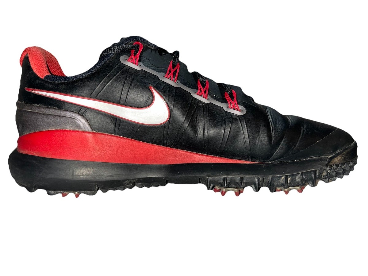 Nike TW 14 Tiger Woods 599416-001 Men’s Size 12 Golf Shoes Black Red  Sneakers