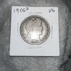1906-D Barber Half Dollar Coin, Average Circulation