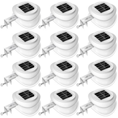 Yinder 12 Pieces Solar Gutter Lights Outdoor 9 LED Waterproof Gutter Solar Li...