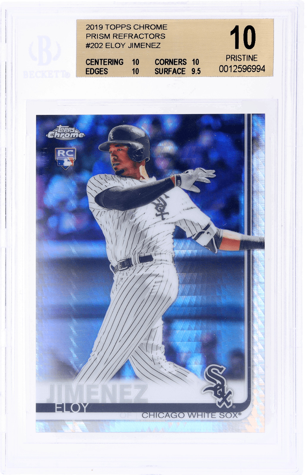 2019 Topps Chrome Eloy Jimenez Prism Refractor #202 BGS 10 Rookie RC