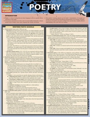 Poetry (Quick Study: Academic) - Pamphlet By BarCharts, Inc - VERY GOOD
