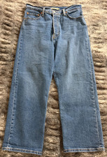 Levi Ribcage Straight Ankle Women's Blue Denim Jeans Size 31x27