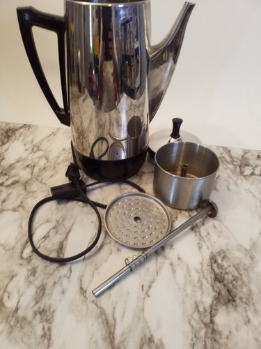Vtg Presto Percolator Coffee Pot #0281105, Stainless Steel, 2 - 12 Cups Complete - Picture 5 of 8