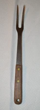 Vintage Robinson Knife Co USA Carving Fork Stainless Steel Wood Handle MCM