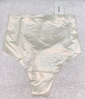 SPANX Satin Shaping Linen Ivory Thong Panty NEW Womens Sz S M L 40063R