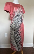New Carolina Herrera New York Feather pleated Satin sheath Dress in 12