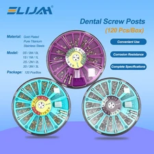 120Pcs/Box Dental Stainless Steel/Titanium/Golden Plated Screw Post Dentist Tool