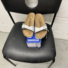 Birkenstock Madrid Ladies Silver Slip On Sandal Size 5