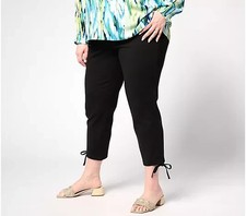 Belle by Kim Gravel Ponte Convertibelle Crop Pant-Black-Reg 6-NEW-A639696