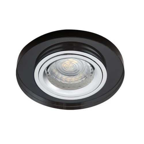 Kanlux Morta Einbaustrahler rund ohne Leuchtmittel, Metall/Glas, schwarz/chrom - Bild 1 von 4