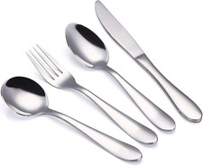 4-Piece Children Flatware Set 18/10 Stainless Steel Child Set Tableware Set Silv