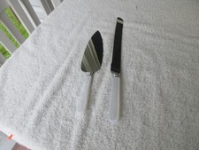 QUALITY 2PC SHEFFIELD ENGLAND Stainless Knife Cake Server Knife Set CLEAN
