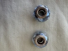 Transparent Gray Faceted Murano Style Beads 925 Preowned