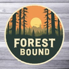 Camping sticker vinyl decal adventure awaits mountain range sunrise