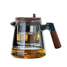 Heat Resistant Glass Teapot with Stainless Steel Strainer Filter Infuser Tea Pot
